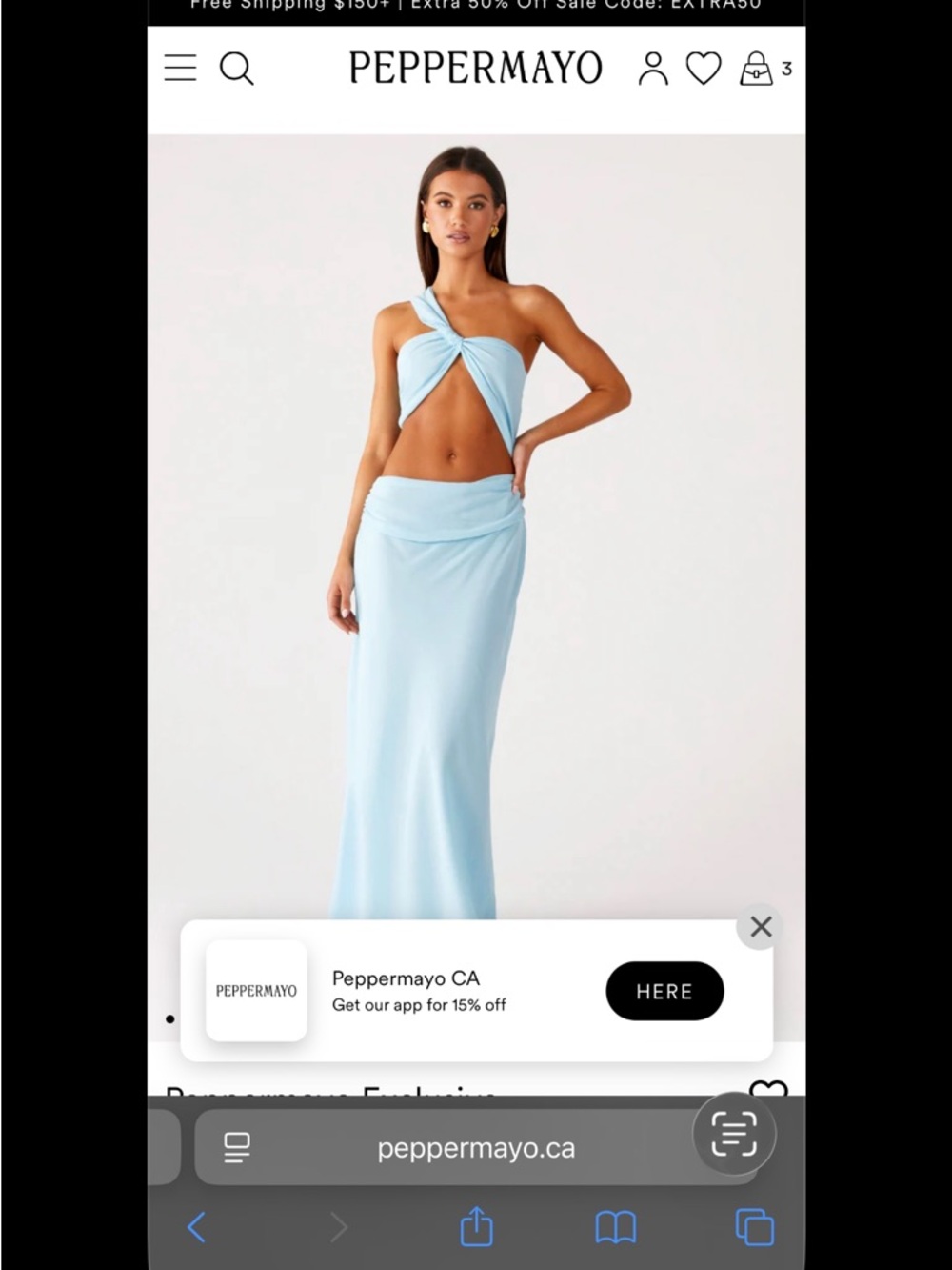 Peppermayo Cindelle One Shoulder Maxi Dress - Turquoise